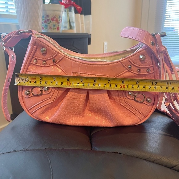 Punk Y2k Half-moon Satchel Crossbody Bag with Heart Mirror - Picture 3 of 9